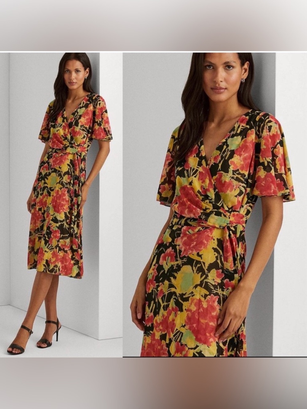 Lauren Ralph Lauren
Floral Surplice V-Neck
Short Flutter Sleeve Dress size 4